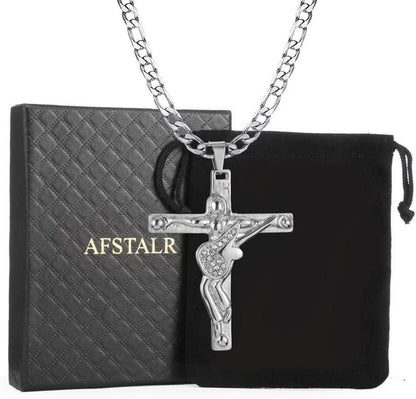 Kreuz Johnny Hallyday Anhänger Silber Metall Rocker Geschenk
