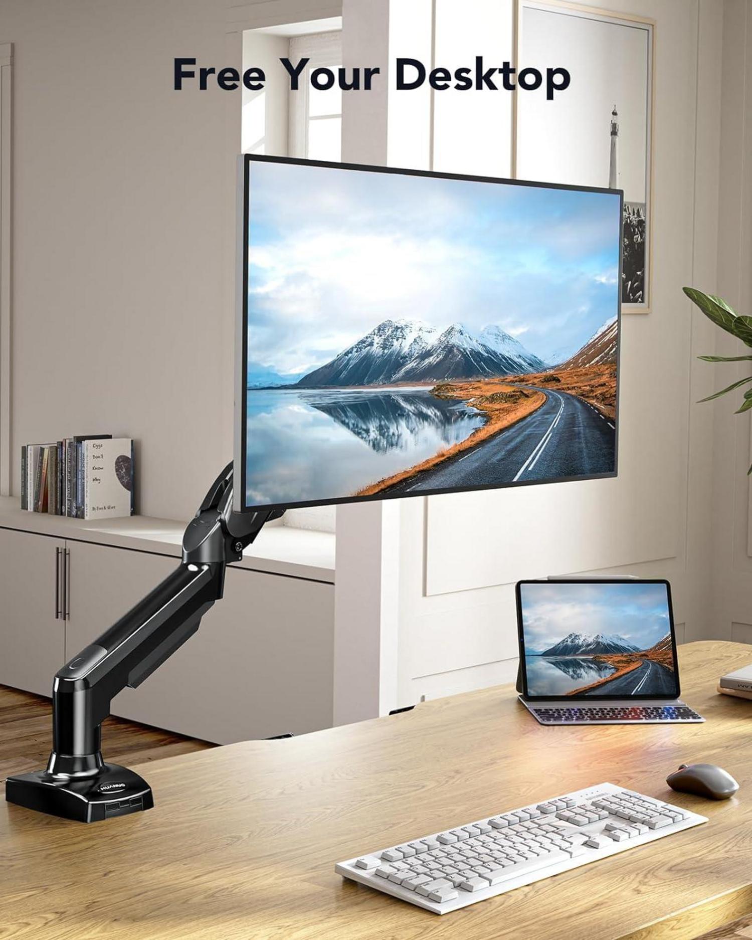 Monitor Halterung Gasfeder für 13-32 Zoll Bildschirme VESA 75 100 Schwarz