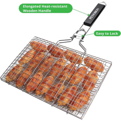 Fisch Grillkorb Edelstahl Faltbar Tragbar Grillzubehör