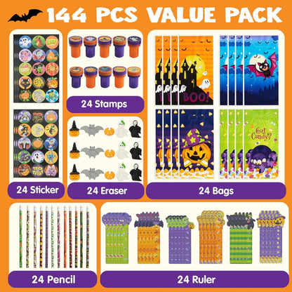 144-teiliges Halloween-Themen-Briefpapier Geschenkset für