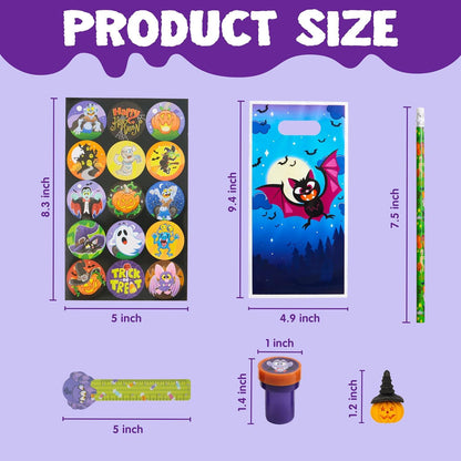 Halloween Briefpapier Set für Kinder, Geschenk Süßes Saures 144-teilig