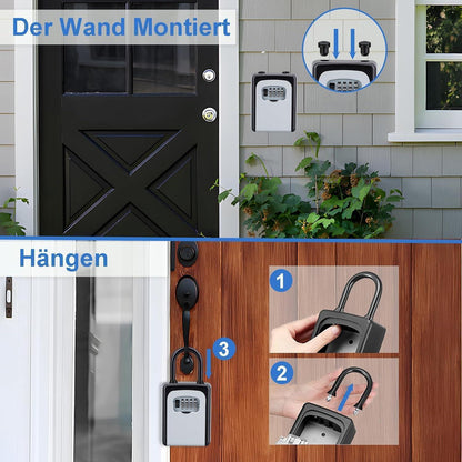 ZHEGE Schlüsseltresor mit Zahlencode und Bügel für Draußen