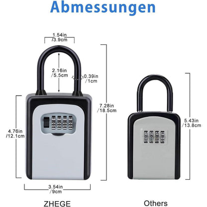 ZHEGE Schlüsseltresor mit Zahlencode und Bügel für Draußen
