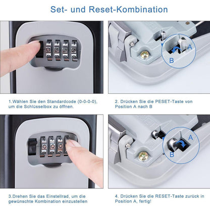 ZHEGE Schlüsseltresor mit Zahlencode und Bügel für Draußen