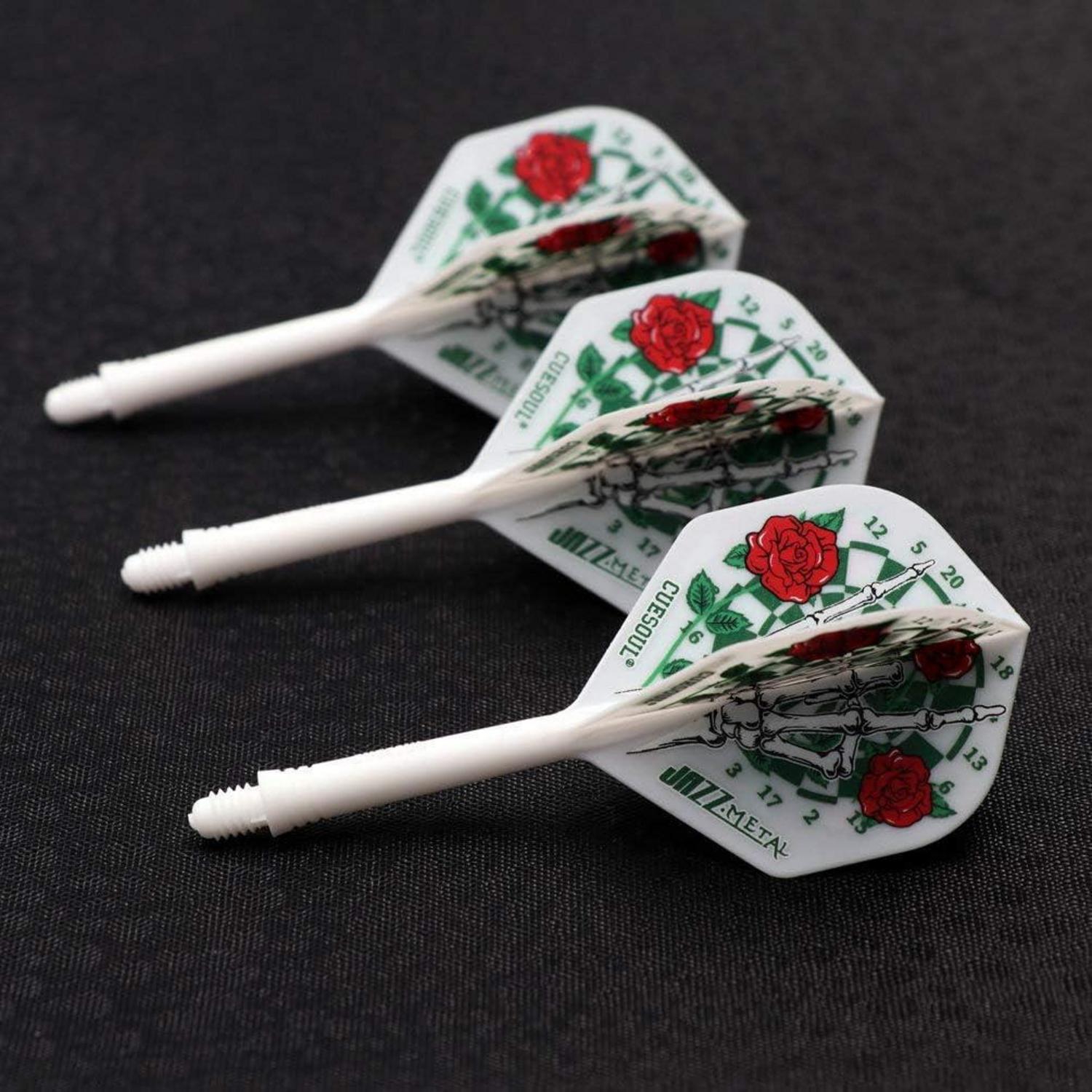 Dartschaft mit integrierten Flights, 3er-Set in Kristallbox