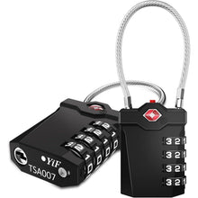 TSA Gepäckschloss 4 Stellig Schwarz 2 Stücke