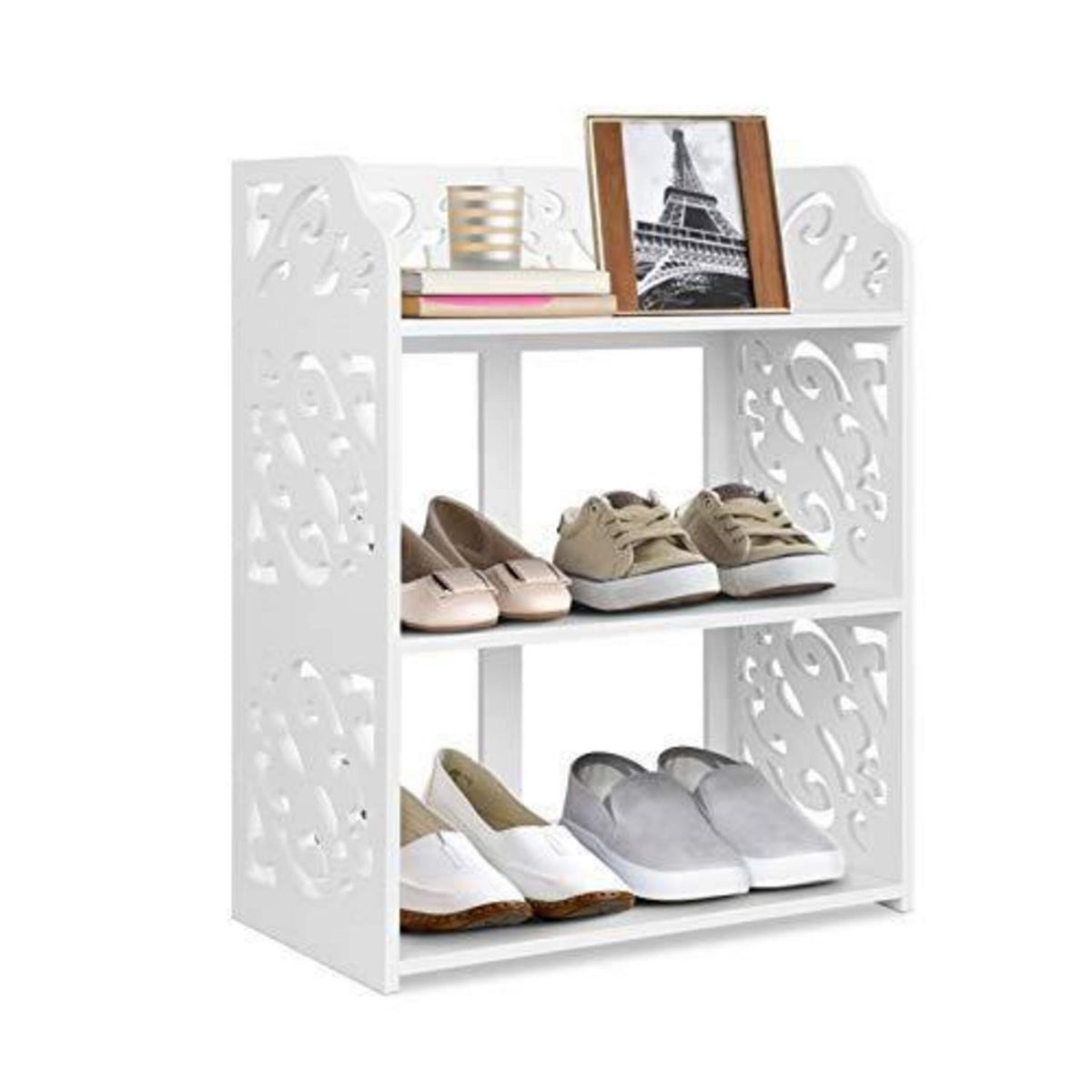 3-Etagen Schuhregal Holz – Schuhablage für Flur & Bad