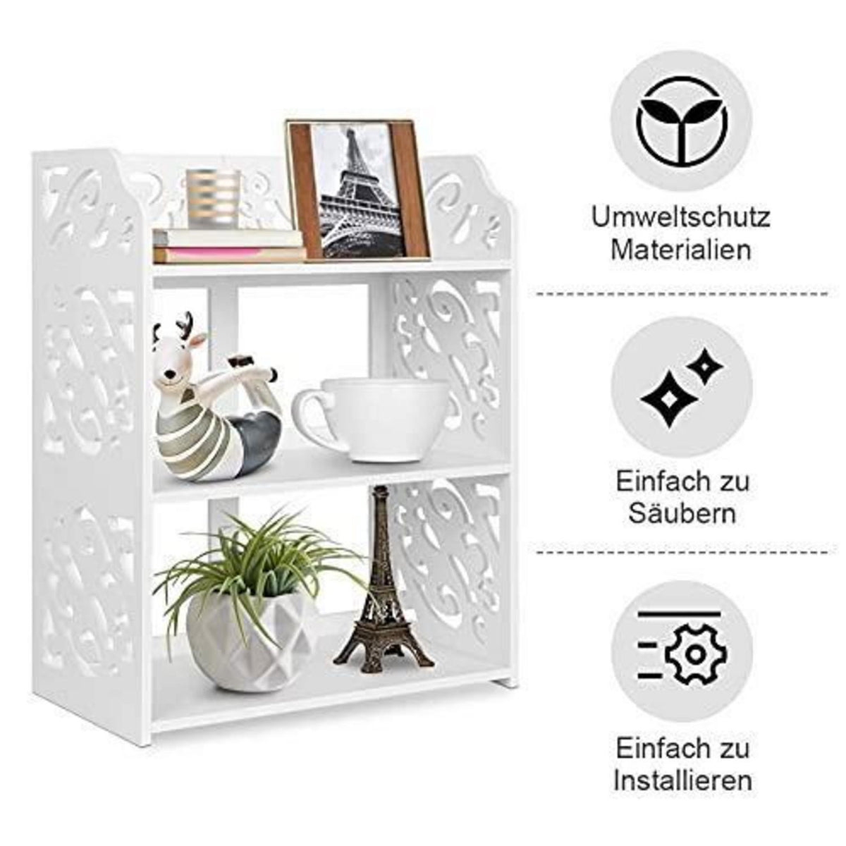 3-Etagen Schuhregal Holz – Schuhablage für Flur & Bad