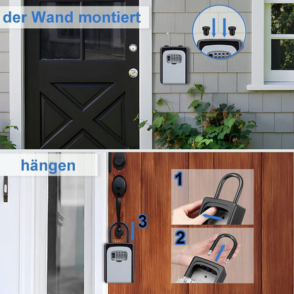 ZHEGE Schlüsseltresor 4-stellig für außen, wasserfest, mit