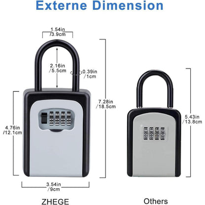 ZHEGE Schlüsseltresor 4-stellig für außen, wasserfest, mit
