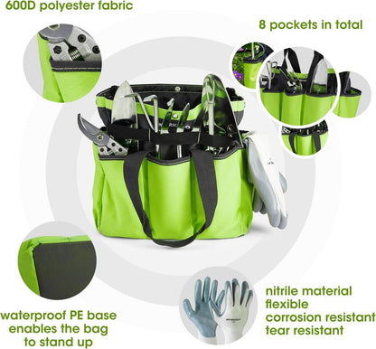 Gartenwerkzeug Set 8-in-1 Gartengeräte Aufbewahrungstasche Edelstahl