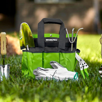 WORKPRO Gartenwerkzeug Set 8-in-1 Gartengeräte Edelstahl Aufbewahrungstasche