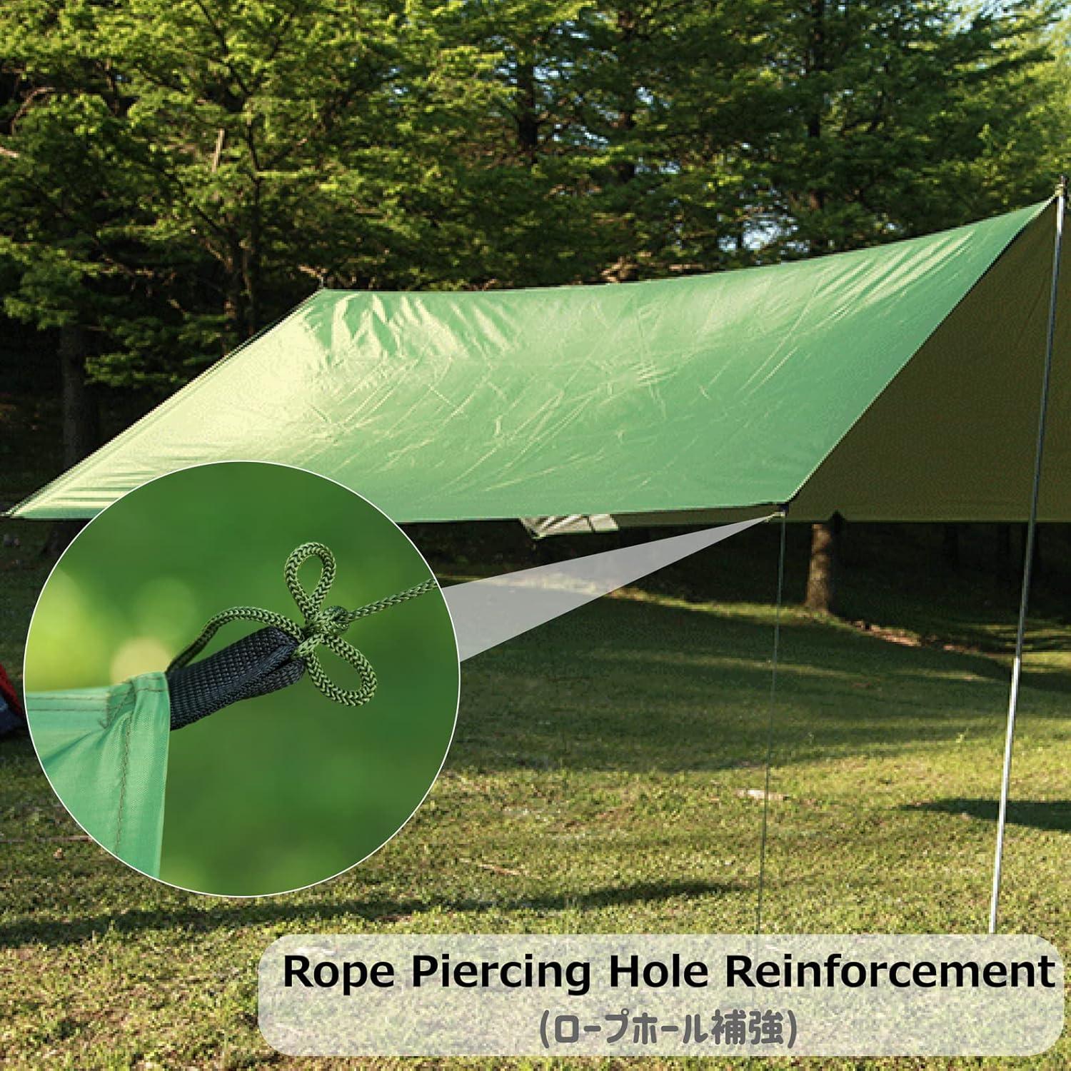 Wasserdichte Zeltplane 300x300cm Azarxis Grün Outdoor Camping UV-Schutz