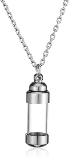 Asche Schmuck Halskette Edelstahl Acryl Flasche Anhänger Kapsel