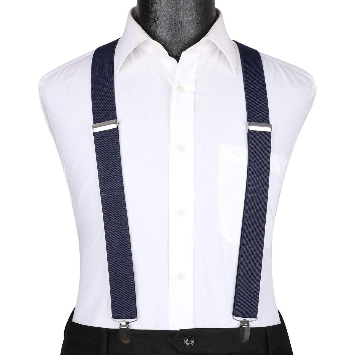 Herren Hosenträger X-Form 3,5cm mit 4 starken Metallclips, verstellbar