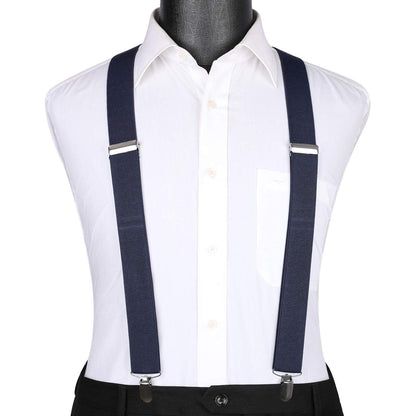 Herren Hosenträger X-Form 3,5cm mit 4 starken Metallclips, verstellbar
