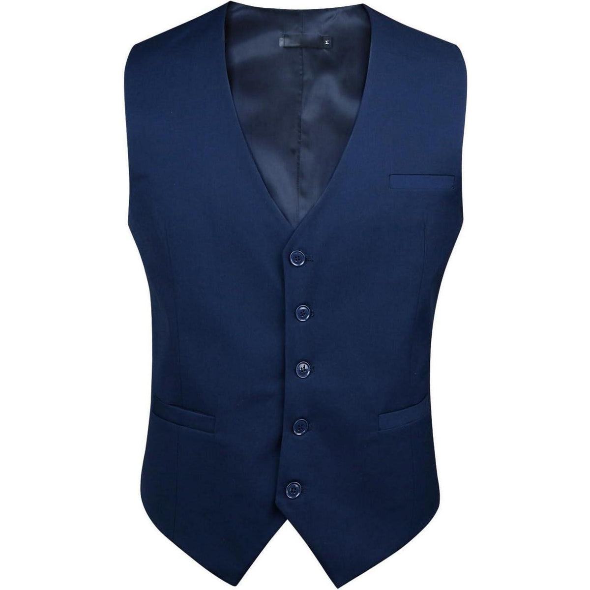 Herren Anzugweste V-Ausschnitt mit Taschen Marineblau