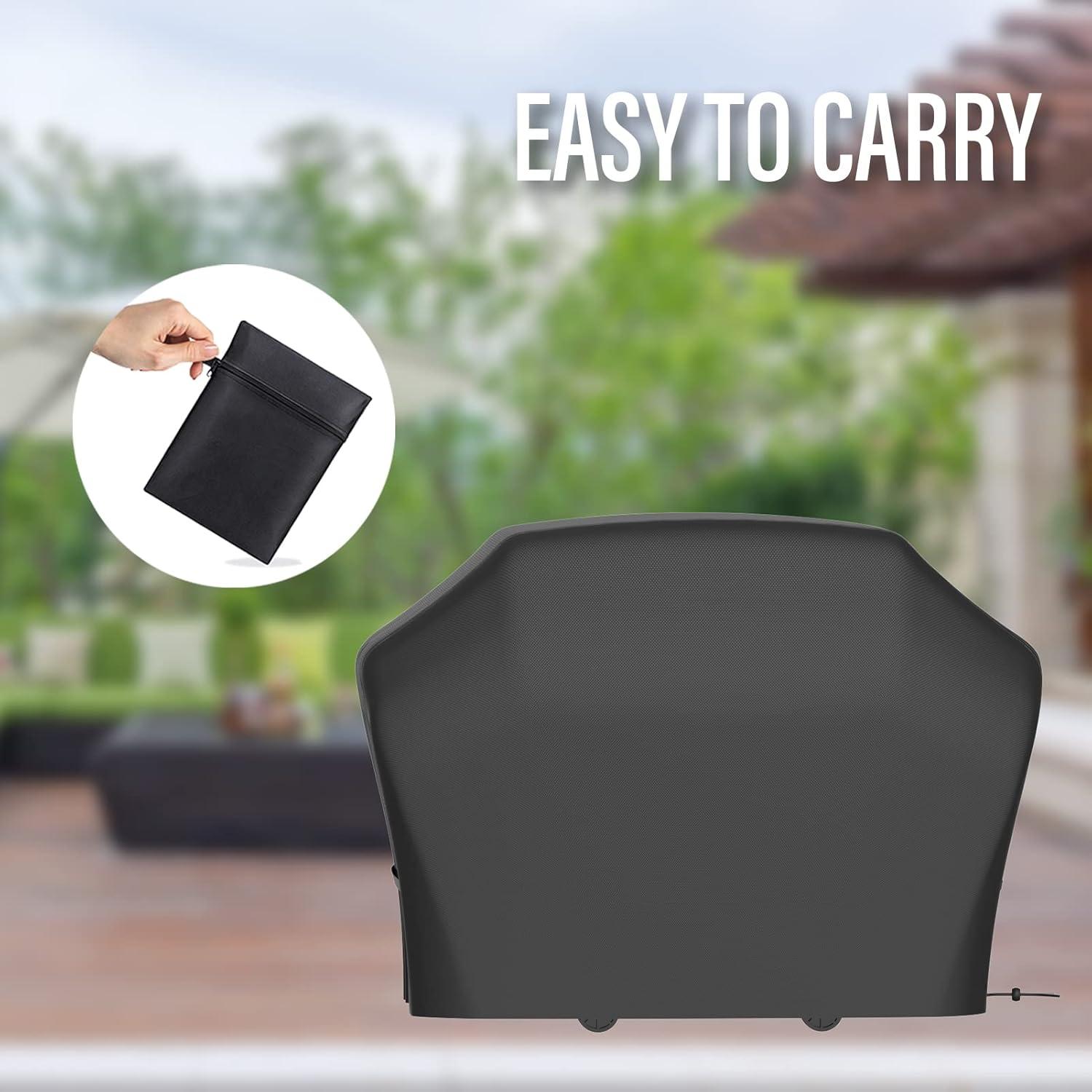 Grillabdeckung Oxford-Gewebe schwarz, wasserdicht, UV-Schutz 170x61x117cm