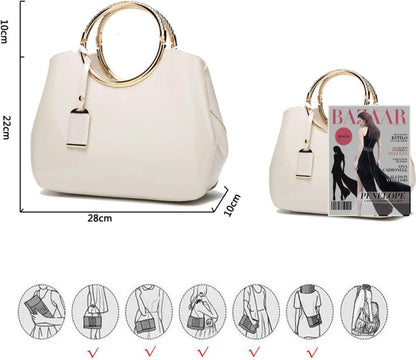 Damen Handtasche PU-Lackleder Hochzeit Abendtasche Henkeltasche