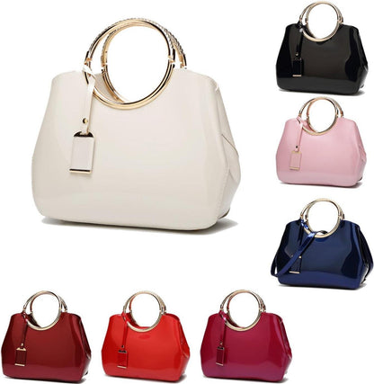 Damen Handtasche PU-Lackleder Hochzeit Abendtasche Henkeltasche