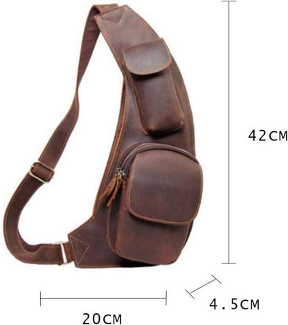 Herren Canvas Brusttasche Crossbag Sling Rucksack