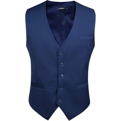 Herren Weste Baumwolle Einfarbig Marineblau L