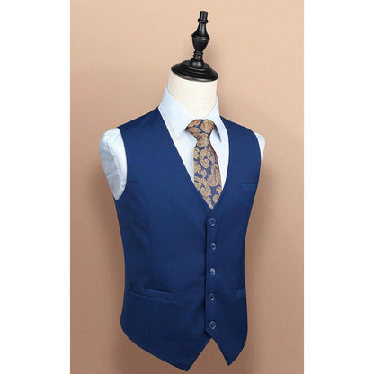 Herren Weste Baumwolle Einfarbig Marineblau L