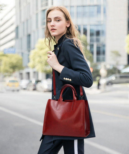 Damen Shopper Tasche PU-Leder Schulterriemen Handtasche