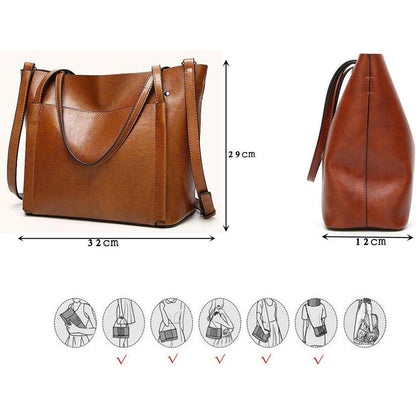 Coolives Damen Groß Shopper Tasche aus PU-Leder mit