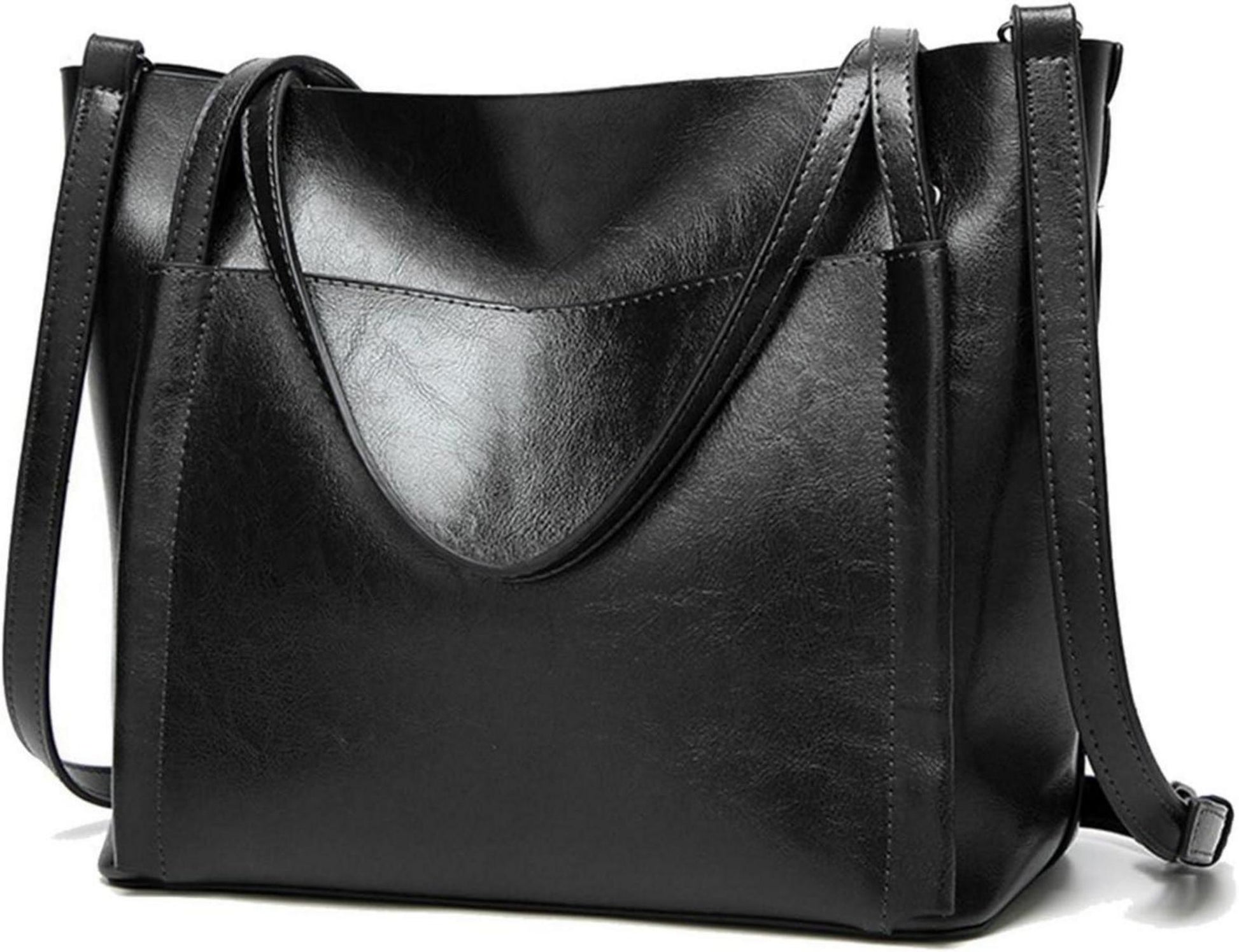 Damen Groß Shopper Tasche aus PU-Leder Schultertasche Umhängetasche