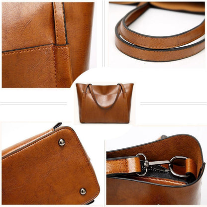 Damen Groß Shopper Handtasche PU-Leder Schultertasche
