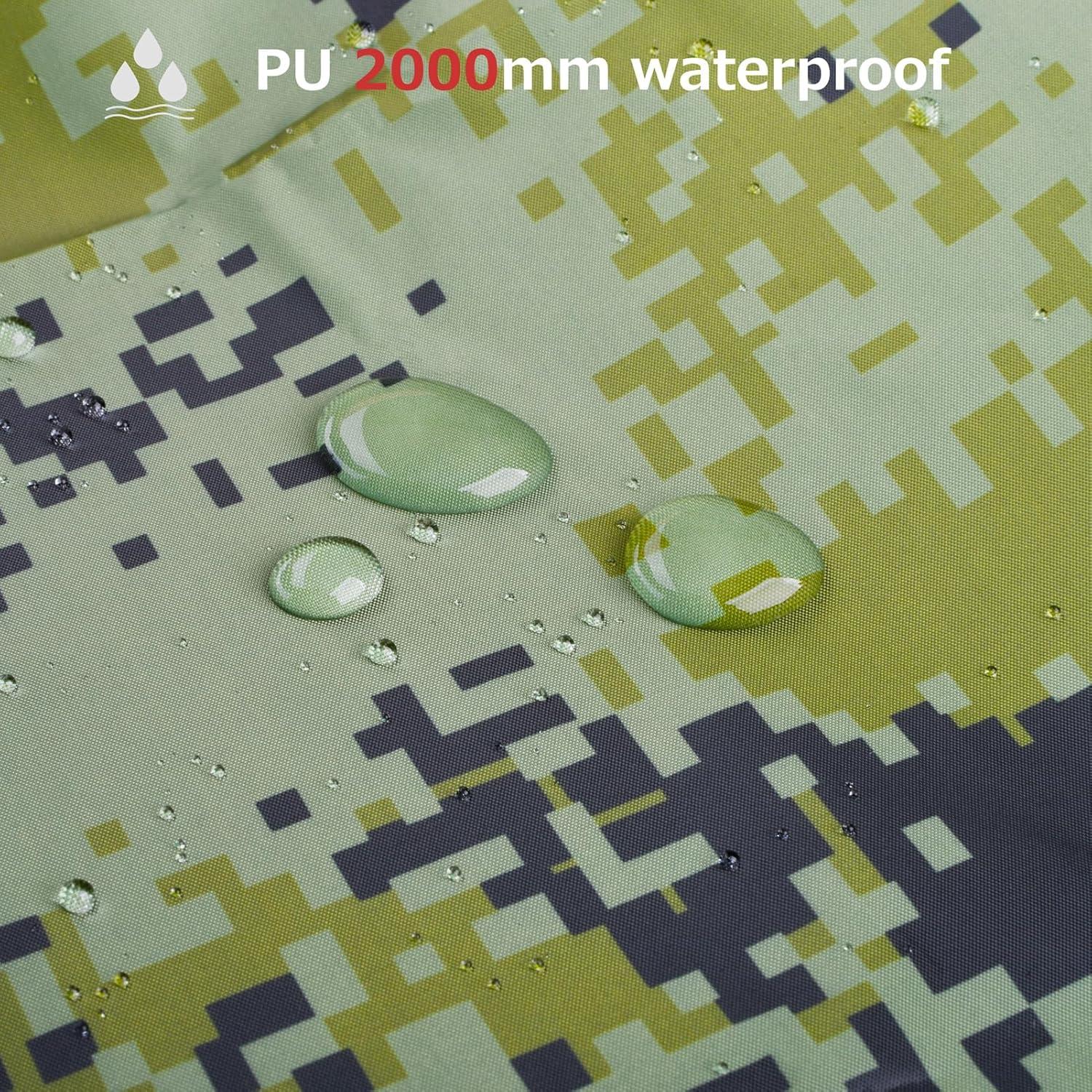 Azarxis wasserdichte Zeltplane Tarp für Hängematte 230x140cm Camouflage