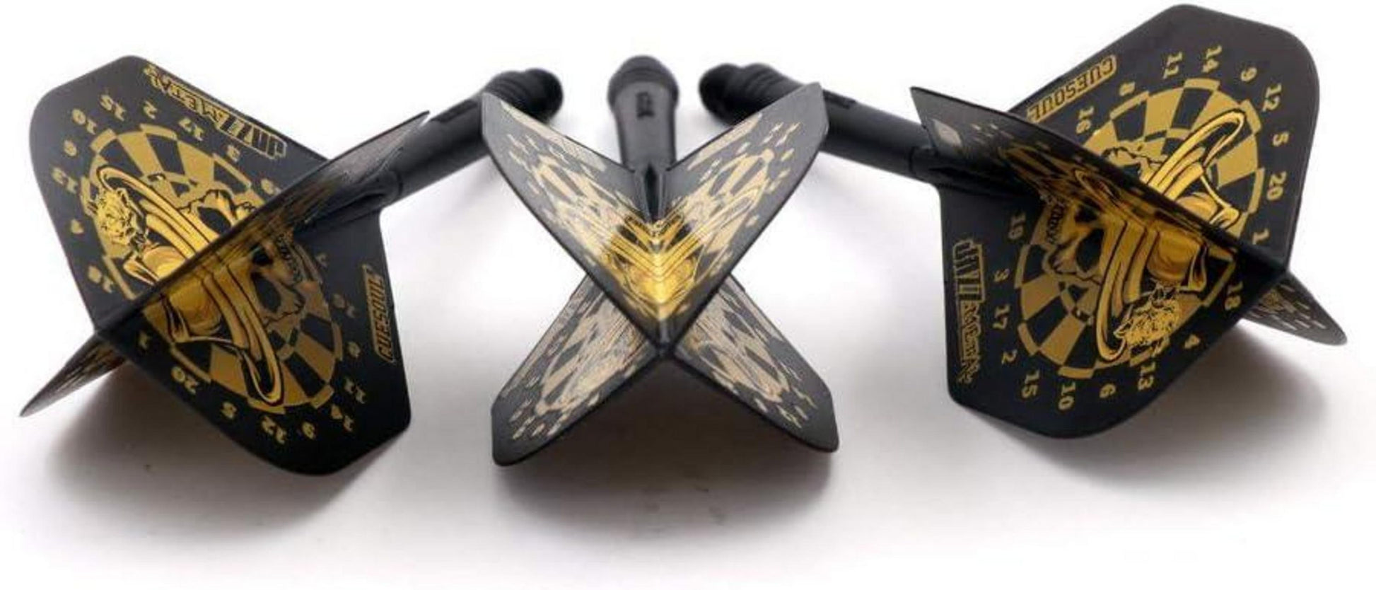 Integrierte Dartschäfte Flights Standardform 3er-Set Kristallbox