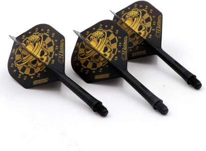 Integrierte Dartschäfte Flights Standardform 3er-Set Kristallbox