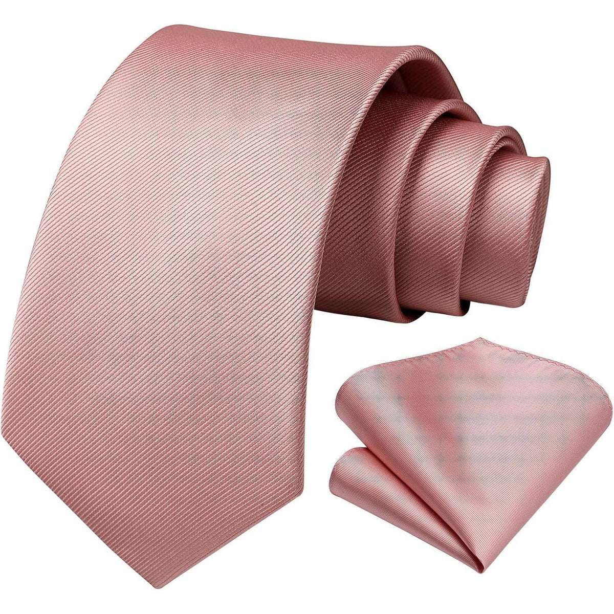 Krawatten-Set Herren mit Einstecktuch – Einfache Pflege, Rosa