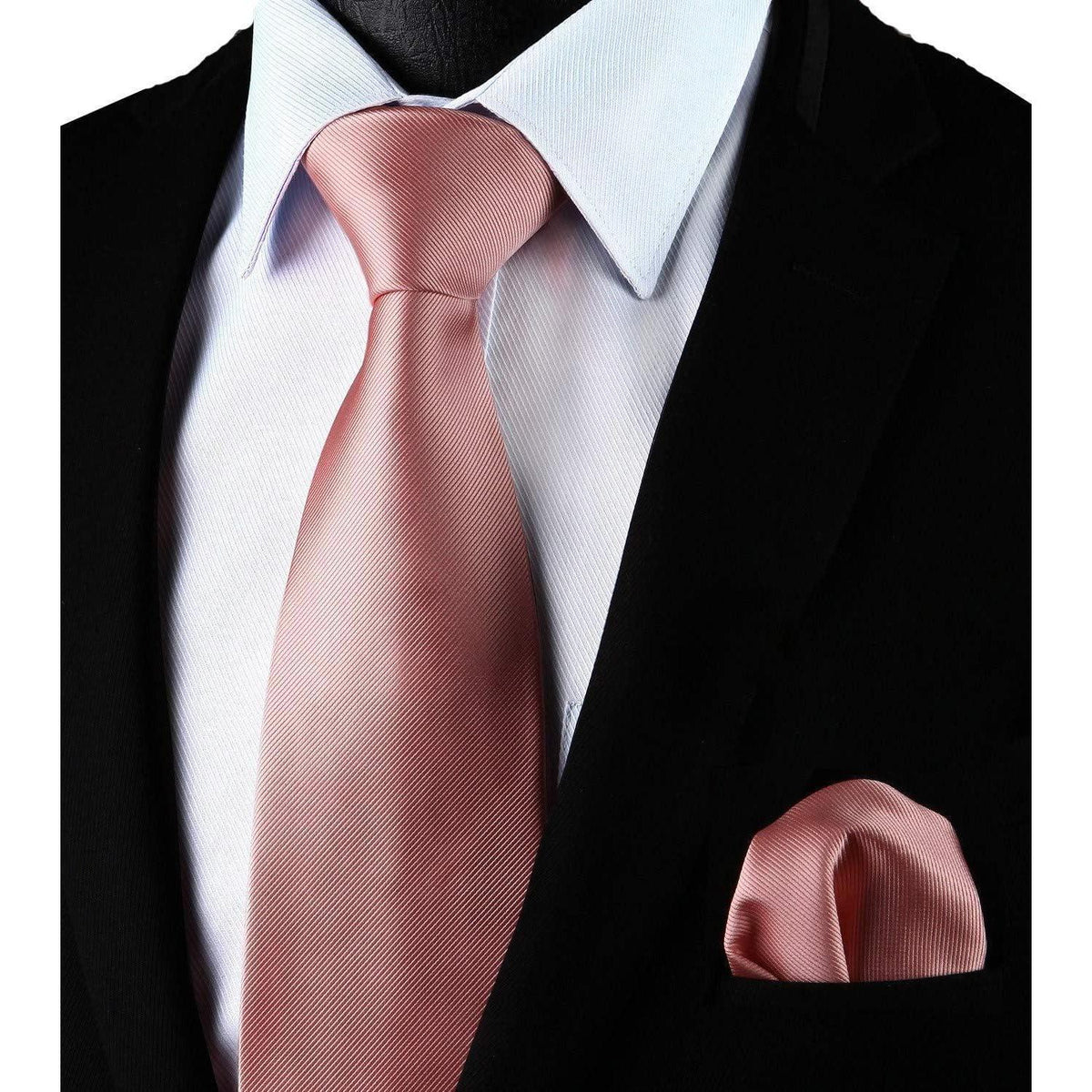 Krawatten-Set Herren mit Einstecktuch – Einfache Pflege, Rosa
