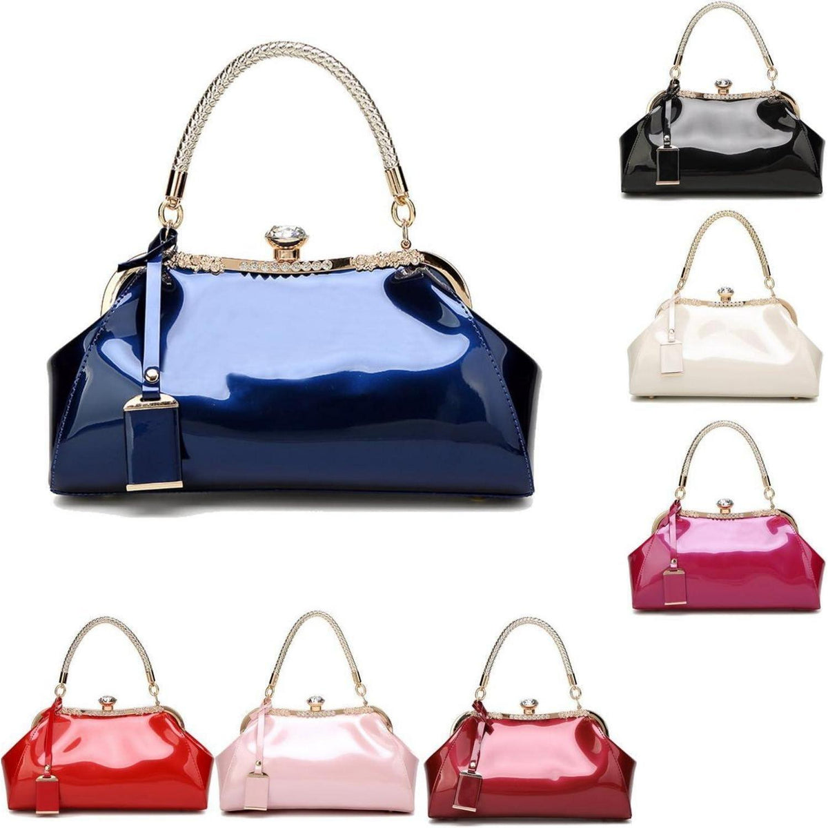 Damen Handtasche in Lederoptik Königsblau