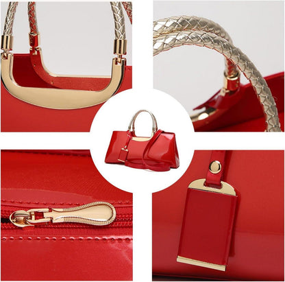 Handtasche PU-Lackleder Henkeltasche Abendtasche Damen Umhängetasche