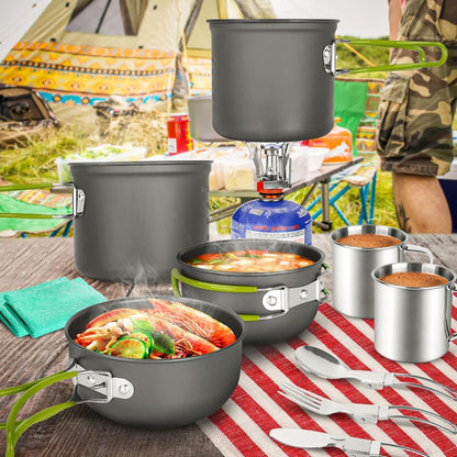 Camping Geschirr Set 16-teilig für 2 Personen Outdoor