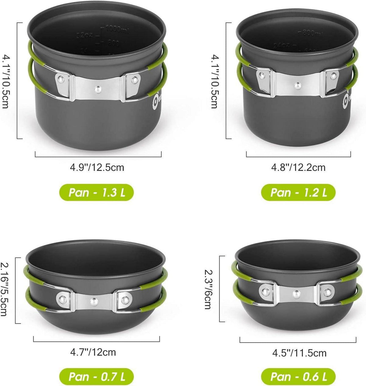 Camping Kochgeschirr Set 16-teilig für 2 Personen Outdoor Aluminum