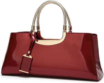 Damen Handtasche PU-Lackleder Henkeltasche Abendtasche