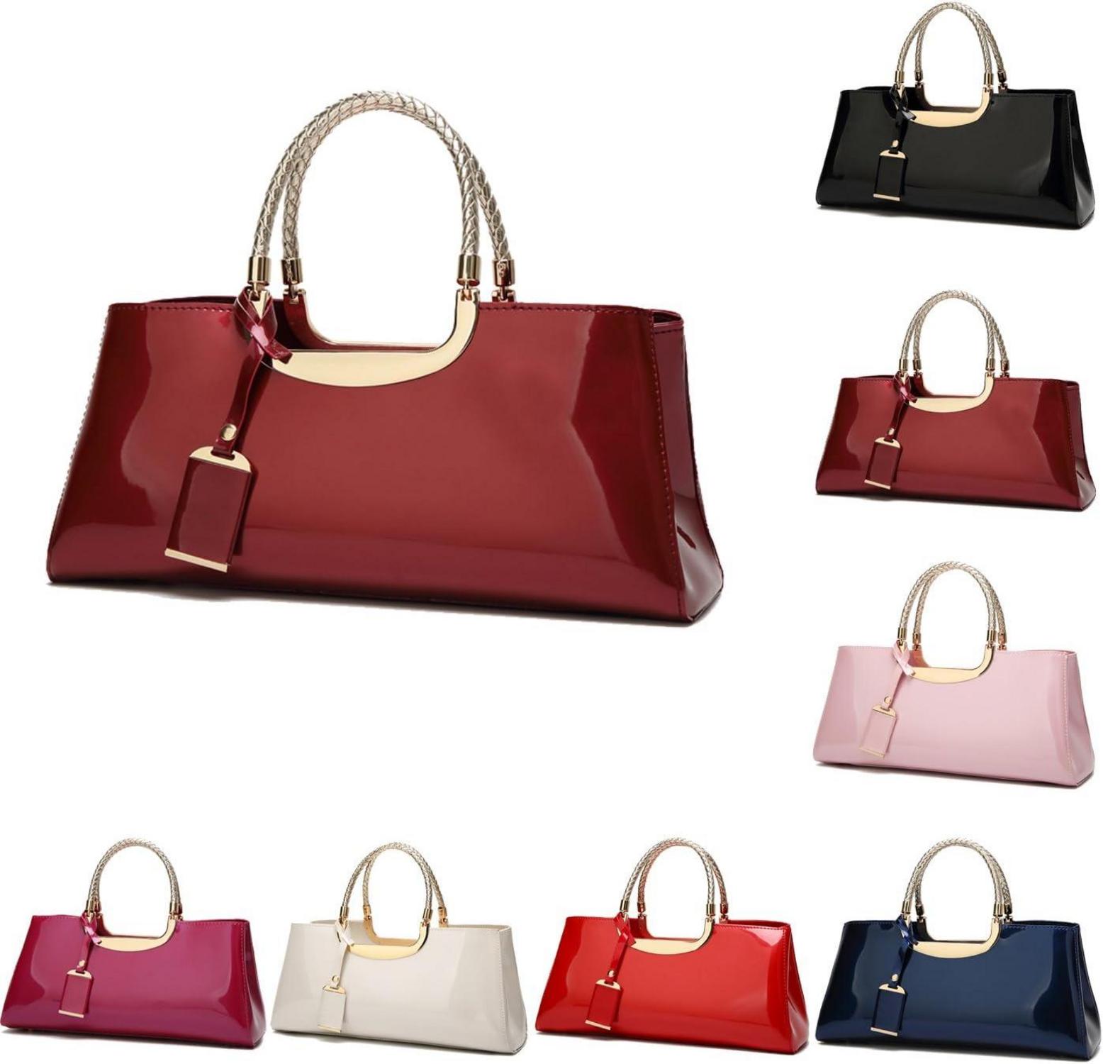 Coolives Damen Handtasche PU-Lackleder Henkeltasche Umhängetasche EINWEG