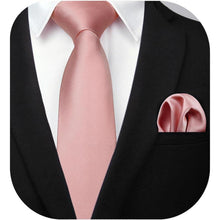 Krawattenset Schwarz mit Einstecktuch Krawattenklammer