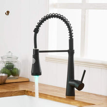 LED Schwarz Wasserhahn Küche 360° Drehbar Mischbatterie
