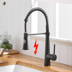 Schwarze Niederdruck Küchenarmatur 360° drehbar Wasserhahn