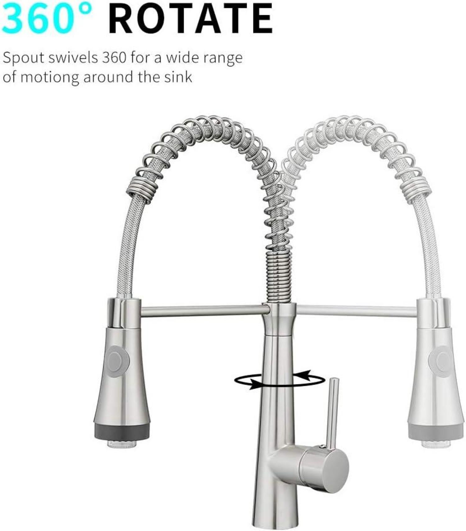 Moderne LED Wasserhahn Küchen mit Spiralfeder & Brause