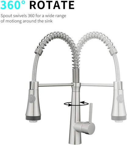 Moderne LED Wasserhahn Küchen mit Spiralfeder & Brause