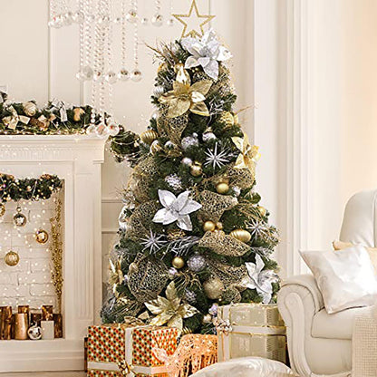16 Goldene Weihnachtskugeln 10cm – Set für Weihnachtsbaum 2026