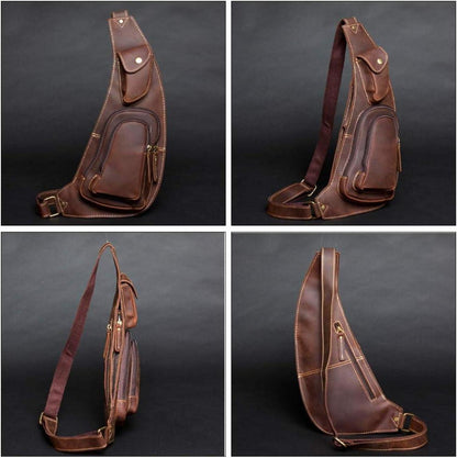 Herren Canvas Crossbag Sling Rucksack Schulterrucksack Crossbody Bag