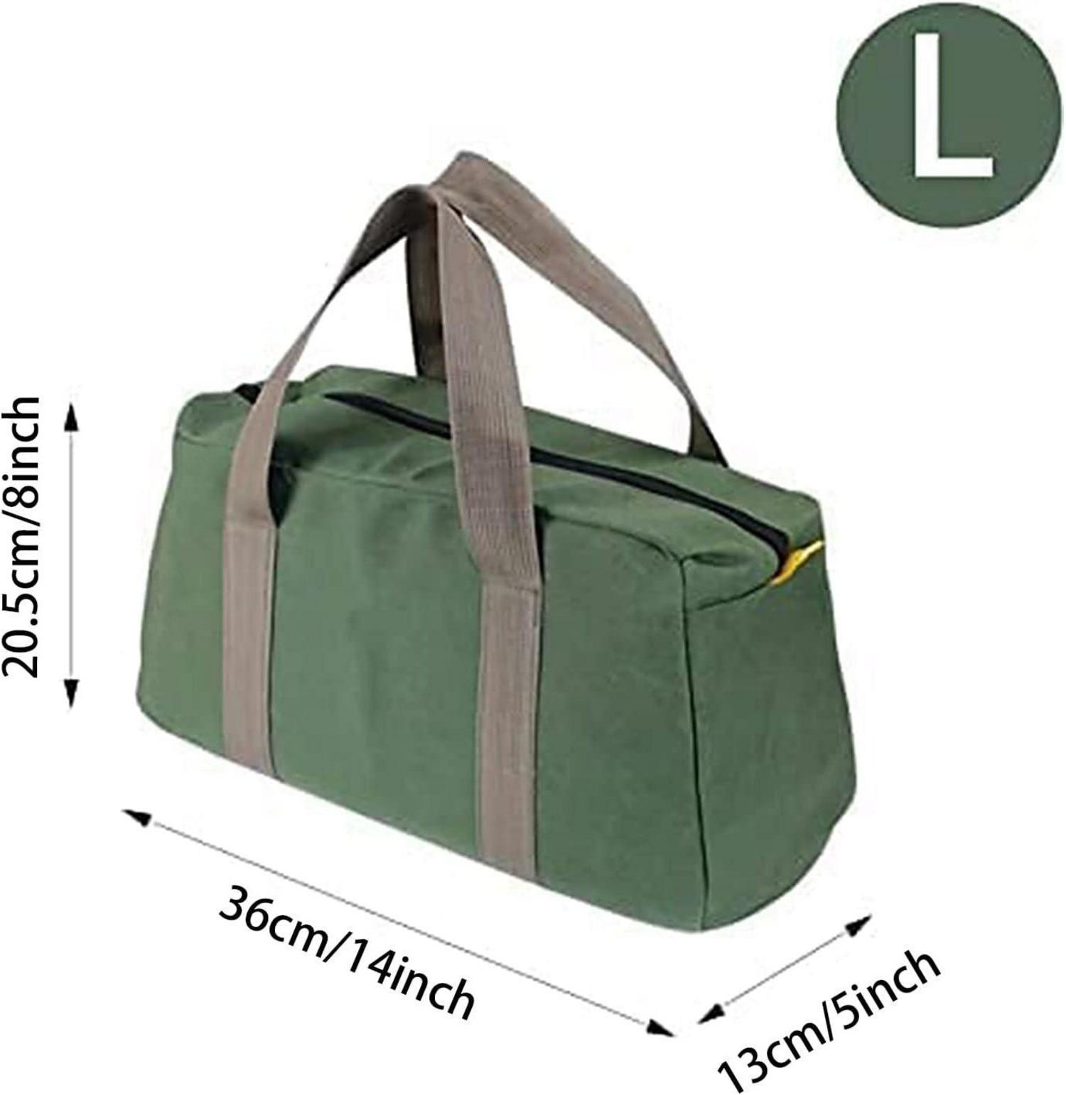 Grüne Werkzeugtasche 14-Zoll mit weit geöffnetem